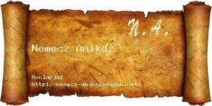Nemecz Anikó névjegykártya